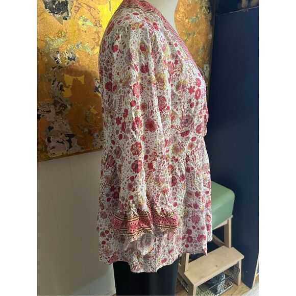 Cynthia Rowley Woman Pink Floral Gypsy V-Neck Tunic 2X - Picture 5 of 9